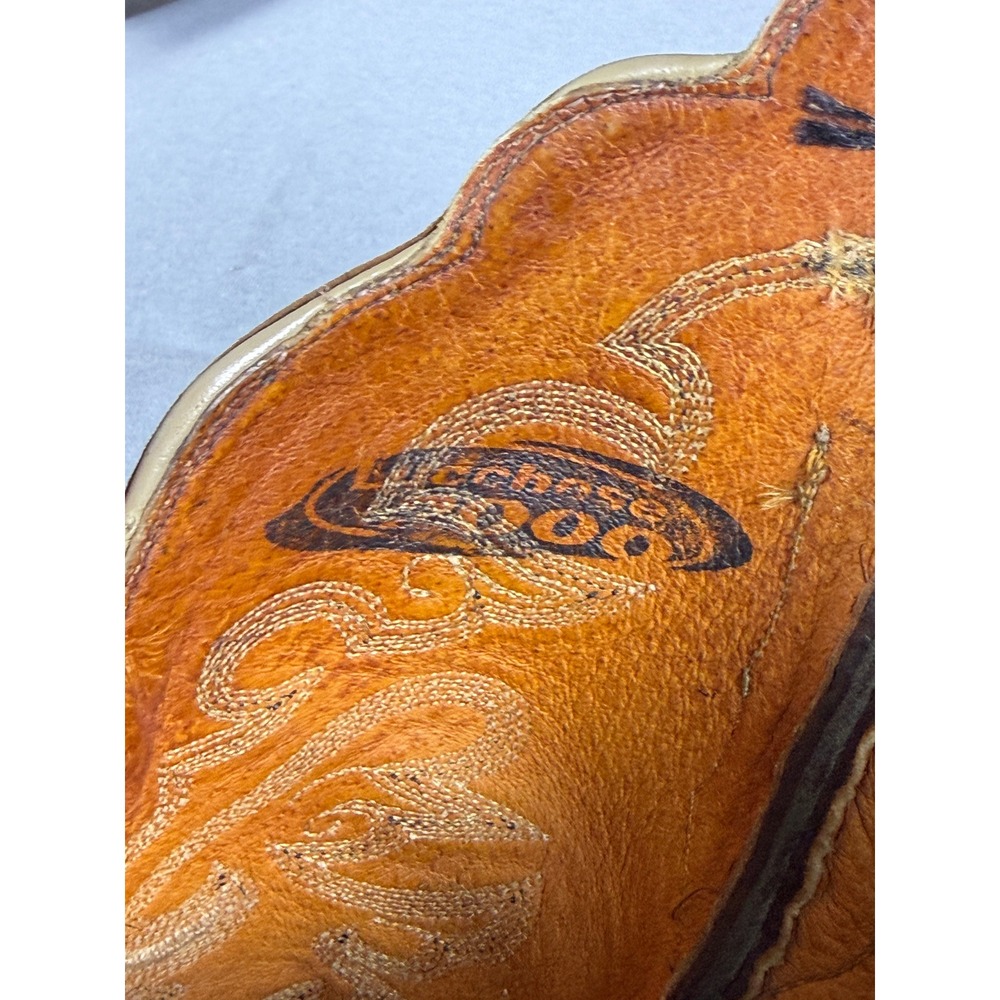 Lucchese 2000 Full Quill Ostrich Leather Western Cowboy Boots Tan Brown 8.5 B - Picture 16 of 16